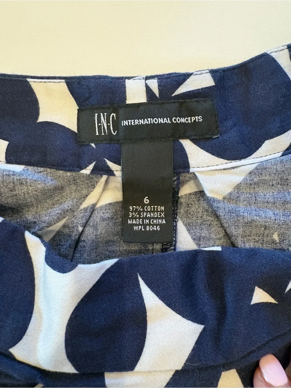 Two-Piece Navy & White Floral Circle Print Set